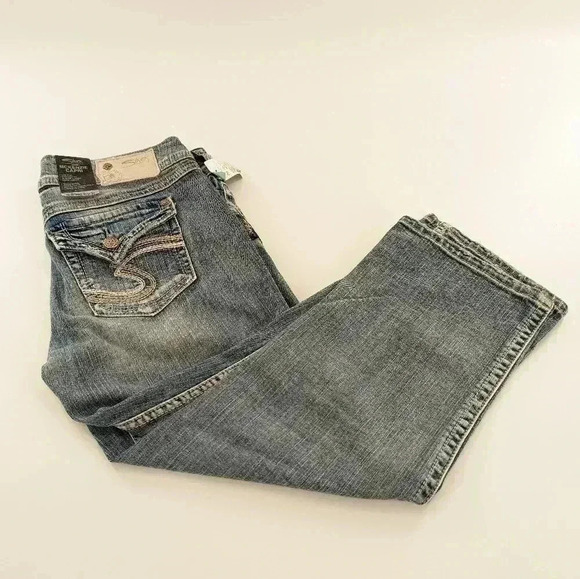 Silver Jeans Pants - Silver McKenzie Capri For Women Size 29W Low Rise Straight Fit NWT